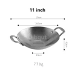 Double Ear Bar Cauldron Commercial round bottom pot Small Hot Pots Thickened creative stainless steel dry pot Pot cub Golden - Image 17
