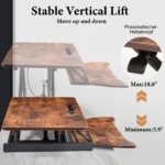 37" Wide Stand Up Desk Riser, Home Office Height Adjustable Standing Desk Converter – styled in a modern Standing Desks