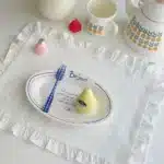 4PCS Cloth Napkins Round Placemat 100% Cotton Vintage Wedding Table Decoration Reusable for Kitchen Dinning Christmas Table