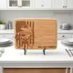 Custom BBQ Cutting Board Skull Cauldron Patriotic America Flag Engraved Bamboo Board Halloween Kitchen Decor Housewarming