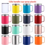 12oz Stainless Steel Mug with Handle Insulated Coffee Cup Insulated Tumbler Sliding Lid Gift for Camping, Office, Home,