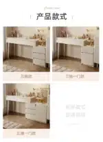Solid Wood Dressing Table with Mirror and Stool - White – in a cozy room setting