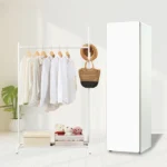Goldoma smart electric clothes dryer with stainless steel finish and app control, drying clothes efficiently