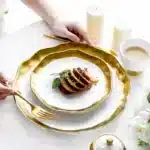 11-inch Gold-plated Western Steak Pasta Plate High-grade Frosted Fruit Salad Dessert Breakfast Plate 8-inch Restaurant