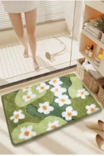 Non-Slip High-Absorbency Microfiber Bath Mat - Floral Plush Bathroom Rug, Thickened Fashionable Home Decor – styled in a