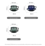 1Pc300ml Retro Ceramic Coffee Cup and Saucer Coffee Mug Suitable for Afternoon Tea Milk Cup Latte Cup Dessert Plate Set Gift