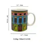 Creative Architecture House Ceramic Teacup 350ml Mug Large Capacity Exquisite Coffee Cup Birthday Gift Breakfast Mug Home