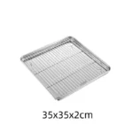 Golden Square Stainless Steel Food Service Tray plate set Nonstick Bakeware Fruit Cookie Bread Plate Kitchen Storage Container - Image 23