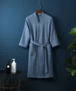 Cotton Terry Robe for Spring and Summer Thin Morning Robe Long Sleeve Waffle Bathrobe Hotel Beauty Bath Towel for Couples