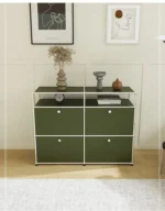 Sideboard Storage Cabinets Modular Combination Metal Frame for Living Room Office Drawers Customizable Large Storage Olive Green - Image 35
