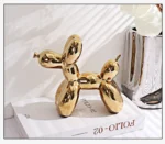 Vilead Ceramic Plating Balloon Dog Orange Figurines Animal Statue Handmade Sculpture Gold Sliver Modern Living Room Desk