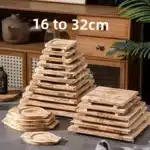 Wood Pot Holder Wooden Trivets Bowl Trivet Hot Stone pot Mat Korean Dolsot Plate Base Placemat Bibimbap Coaster Pan Dish
