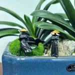 3PCS Mini Samurai Statue Set - Perfect for Car Dashboard Desk Decor – styled in a modern Living setting