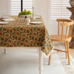European Flower Tablecloth Decor Home Vintage Oil Paint Cloth Tablecloth Pastoral Style Floral Jacquard Cloths Table