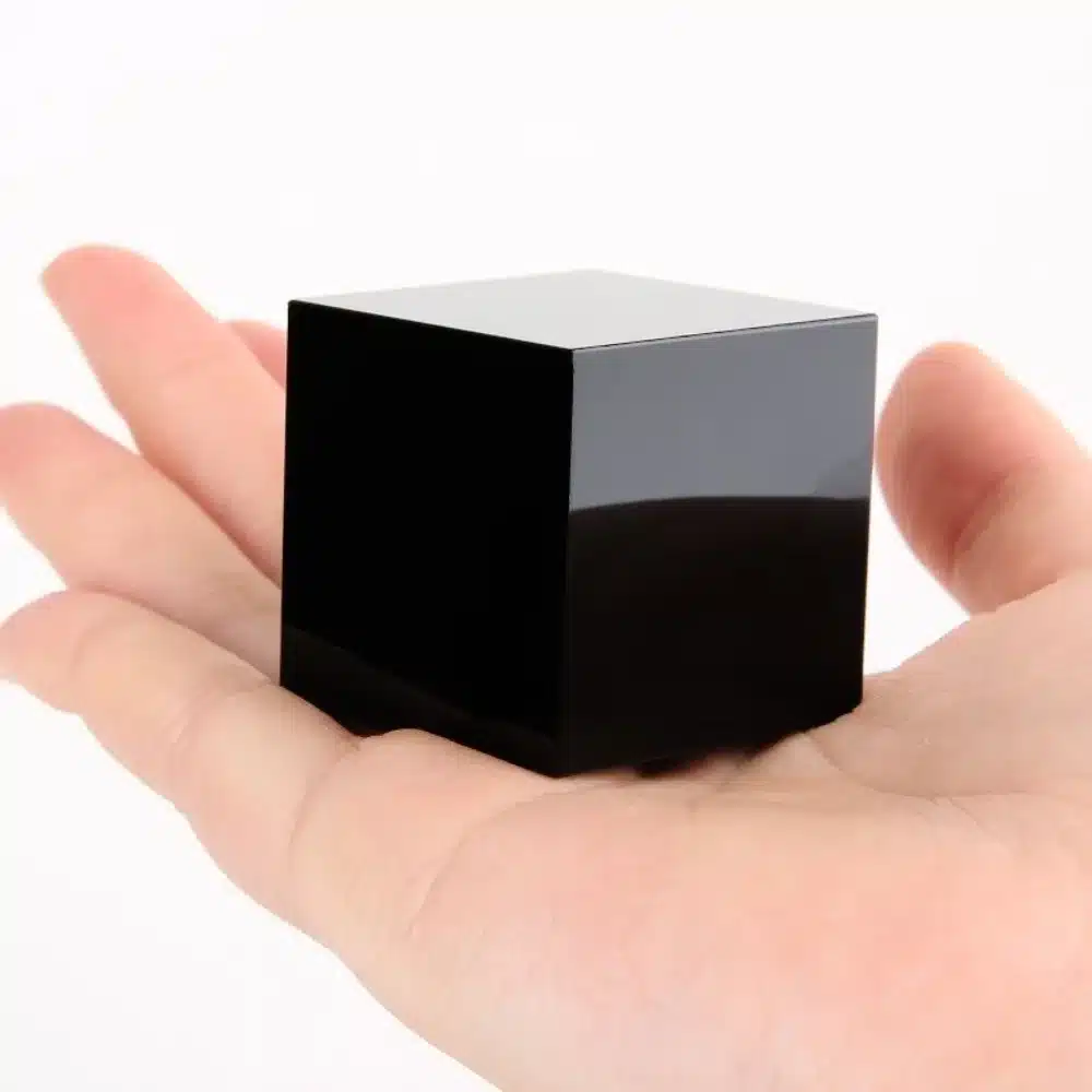 Natural Black Obsidian Cube Hexahedron Crystal Stone Meditation Yoga Balancing Desktop Paperweight Home Office Decor