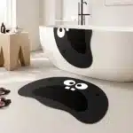 Cute Black Cat Shaped Quick-Dry Diatomaceous Earth Bath Mat Funny Cat Lovers Soft Diatom Mud Absorbent Floor Mat – styled in