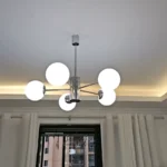 Nordic Designer Multi Head Glass Led Chandelier for Bedroom Living Room Dining Room Decoration Lighting Fixtures Hanging
