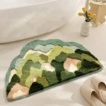 Forest Flower non slip bath mat with 3D clustered design in bathroom