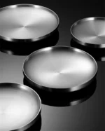 Thick Stainless Steel Round Dinner Plate Western Dessert Dishes Tray Double-layer Anti-scalding Dining Table Home Decoration