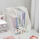 Desktop Book Storage Box Stationery Organizer Desk Storage Rack Bookshelf Pen Holder Organiser Cute Book Stand Bookcase File