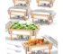 Stainless steel catering food warmers chafing dish set with 4 6-packs for buffet