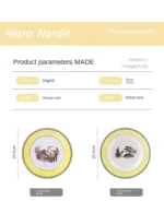 Nordic retro European tableware porcelain plates cups saucers pots high-end luxury sets creative home gifts – close-up detail