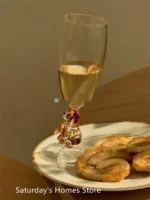 Colorful Glass Cup High Borosilicate Glass Goblet Wine Glass Red Wine Cocktail Glass Colored Glass Champagne Glass – side