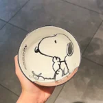 Snoopy 4 Pieces Ceramic Bowl Set 2025 New Style Under Glaze Color Cute Cartoon Pattern Home Noodle Rice Tableware For Kids