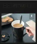 12 Constellations 420 Ml Ceramic Mugs Creative Mugs With Spoon Lid Black Mug New Bone China Coffee Cup Drinkware Couples