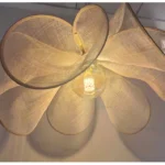 WabiSabi Japan Minimalist LED Ceiling Pendant Light Fabric Flower Chandelier Home Decoration Hotel Restaurant Island Indoor