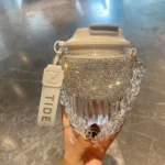 BlingBling Water Bottle 450ML Luxury Rhinestone Chain Bar Handheld Direct Drinking Coffee Mug Home Plastic Juice Beverage