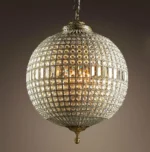Vintage Crystal Pendant Light Luxury Copper Chandelier for Living Room Villa Dining Room Home Decoration Hanging Lamp