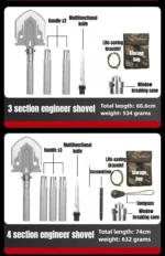 Multifunctional Shovel Folding Military Shovel Self-defense Outdoor Survival Supplies Set Garden Tools Camping Accessories
