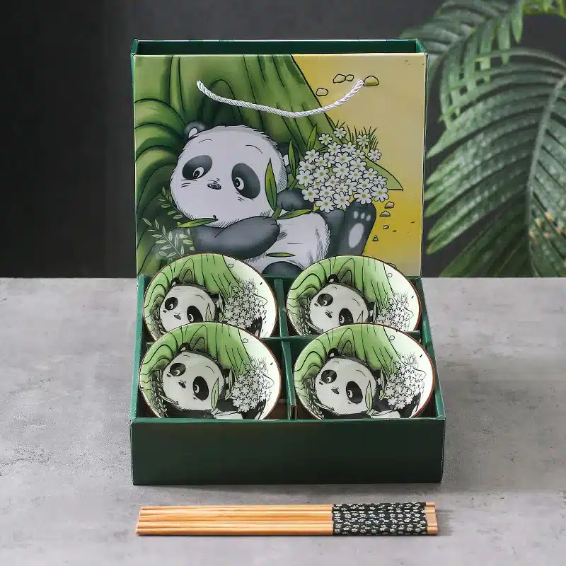 Creative Panda Tableware Set Cartoon Ceramic Tableware Gift Box