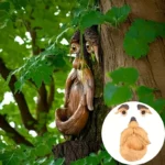 Tree Face Bird Feeder Outdoor, Eyes Glow in Dark Fun Old Man Tree Hugger Sculpture Yard Art Garden Lawn Ornament Decoration
