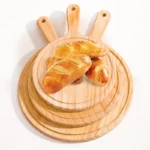 6 to 13inch Wooden Round Pizza board with Hand Pizza Baking Tray Stone Cutting Board Platter Pizza Stone Cake Bakeware - Image 2