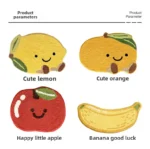 Creative Fruit-shaped Bath Mat Thickened Flocked Microfiber Bathroom Rug Non-slip Water-absorbent Quick-drying Foot Mat
