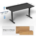 Electric 60 x 30 in Standing Adjustable Gaming Desk with Hidden Cable Trays, Full-Size Mouse Pad, Holds 220 lbs,, Customized