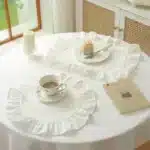 4PCS Cloth Napkins Round Placemat 100% Cotton Vintage Wedding Table Decoration Reusable for Kitchen Dinning Christmas Table