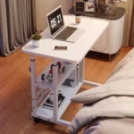 Height Adjustable Bedside Table Multi-Layer Storage Swivel Wheel Home Desk Mobile Laptop Standing Desk for Dormitory and