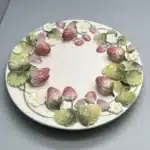 Strawberry Series Relief Ceramic Tableware Dim Sum Plate – angled view