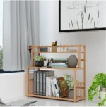 Wood 3 Layers Bookshelf Desk Organizer Student Book Holder Home Sundries Storage Shelve Kitchen Seasoning Rack Desk