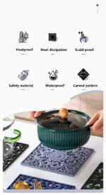 3pcs Silicone Placemats Square Heat Resistant Mats Placemat Kitchen Tableware Mat Hot Pots and Pans Coaster Kitchen