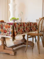 European Flower Tablecloth Decor Home Vintage Oil Paint Cloth Tablecloth Pastoral Style Floral Jacquard Cloths Table