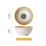 Nordic Style Ceramic Rice Bowl Underglaze Japanese Breakfast Bowl High Aesthetic Value round Shape Dinnerware Set – in a