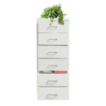 6 Drawer File Cabinet with Lock, Vertical Filing Storage Cabinets with Wheels Metal Rolling Organizer for Home Office Study
