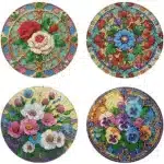 Diamond Painting Placemats Pattern Round Diamond Painting Table Mats Rhinestone Anti-slip Placemat for Home Decor – angled