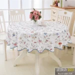 PVC Hotel Waterproof and Oil Proof Large Round Tablecloth Hotel Plastic Round Table Cloth Wash Free and Scald Proof Table