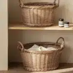 Large Size Wicker Laundry Basket Dirty Clothes Storage Basket Household Toy Weaving Box Japanese Style Pure Color Closet