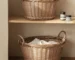 Large Size Wicker Laundry Basket Dirty Clothes Storage Basket Household Toy Weaving Box Japanese Style Pure Color Closet